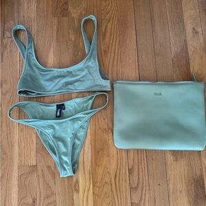 Triangl Green Bikini with pouch top size S and bottom M